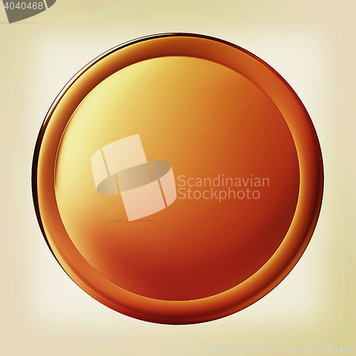 Image of Golden Web button isolated on white background. 3D illustration.