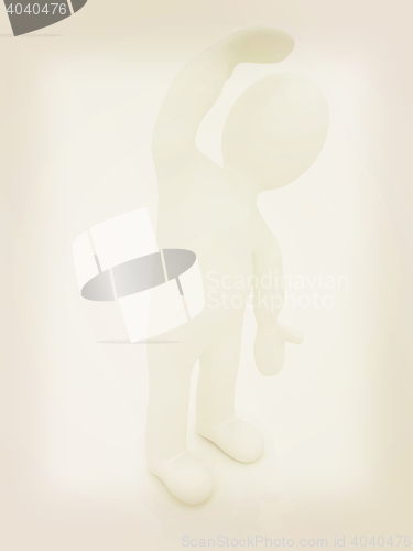 Image of 3d man isolated on white. Series: morning exercises - flexibilit