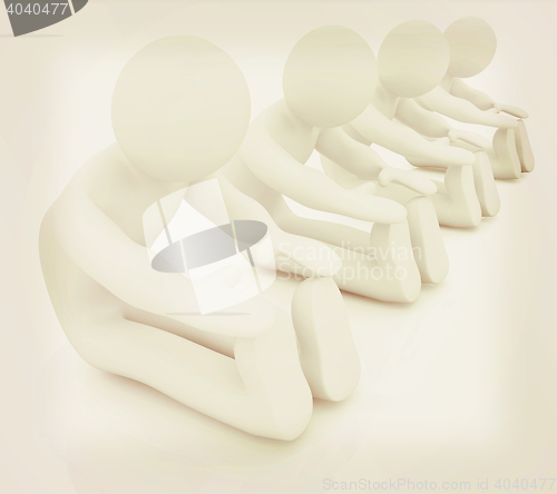 Image of 3d mans isolated on white. Series: morning exercises - flexibili