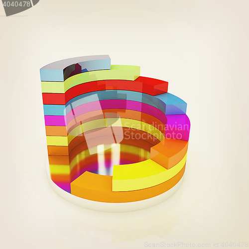 Image of Abstract colorful structure. 3D illustration. Vintage style.