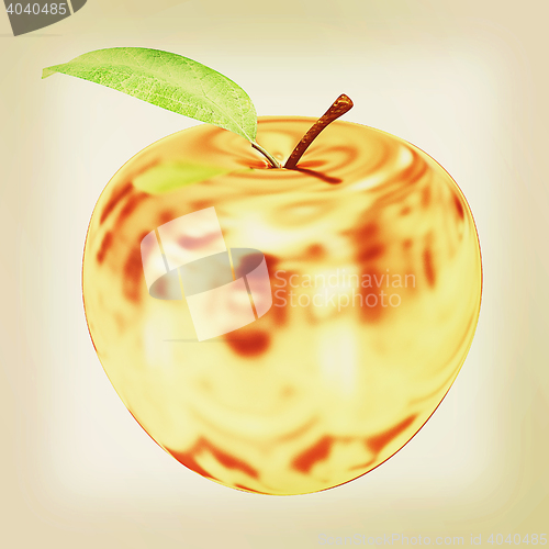 Image of Gold apple isolated on white background. Series: Golden apple un