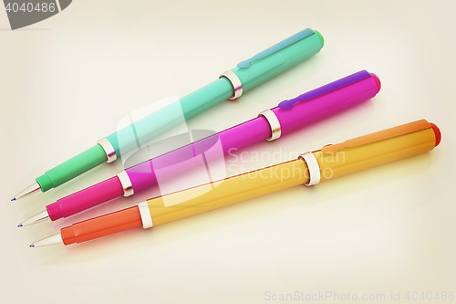 Image of corporate pen design . 3D illustration. Vintage style.