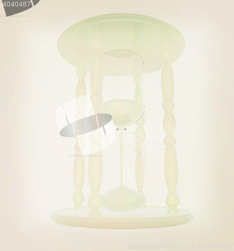 Image of Fantastic hourglass. 3D illustration. Vintage style.