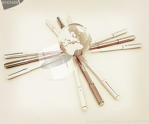 Image of Earth Day concept. 3D illustration. Vintage style.