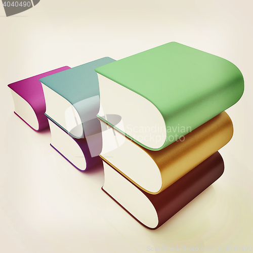 Image of Glossy Books Icon isolated on a white background. 3D illustratio