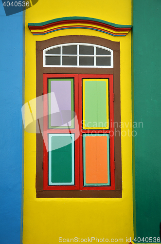 Image of Colorful facade of building in Little India, Singapore