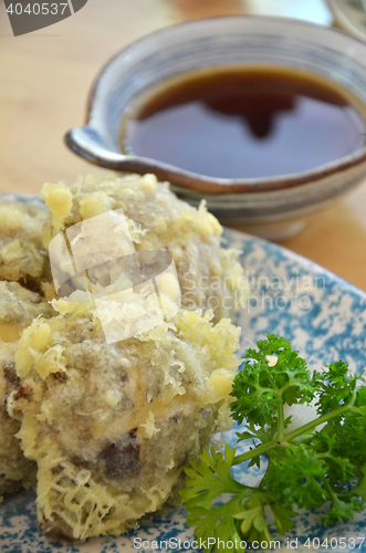 Image of Japanese tempura with fresh mushroom
