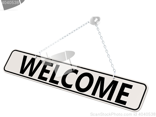 Image of Welcome banner isolated on white