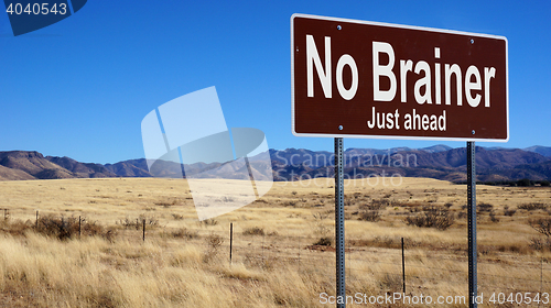 Image of No Brainer brown road sign