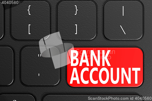 Image of Bank account on black keyboard