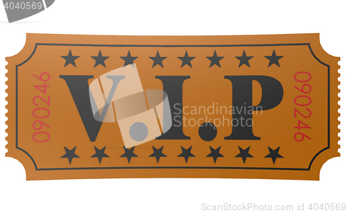 Image of Isolated ticket with VIP word