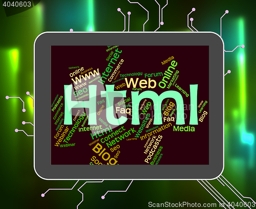 Image of Html Word Indicates World Wide Web And Code