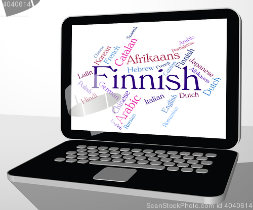 Image of Finnish Language Indicates Translator Finland And Wordcloud