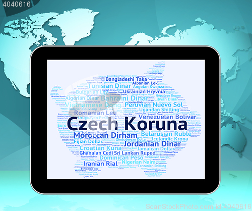 Image of Czech Koruna Represents Exchange Rate And Coin