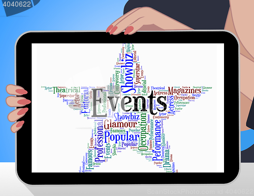 Image of Events Star Represents Wordcloud Words And Function