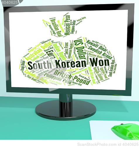 Image of South Korean Won Represents Foreign Currency And Coinage