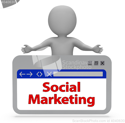 Image of Social Marketing Webpage Represents Networking Online And Websit