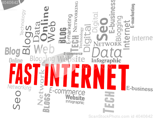 Image of Fast Internet Indicates High Speed And Faster