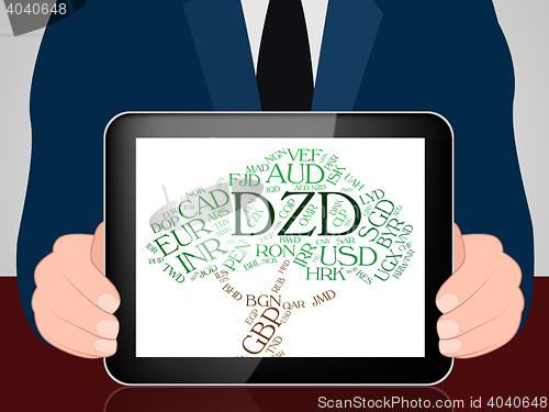 Image of Dzd Currency Means Foreign Exchange And Algerian