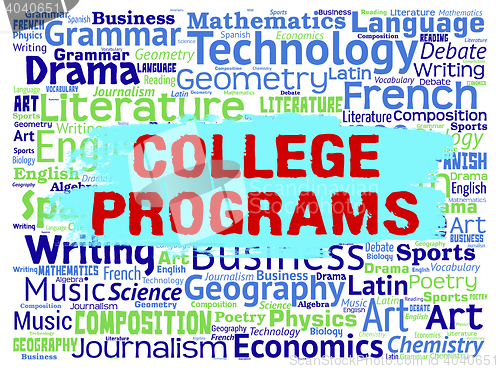 Image of College Programs Represents Education Learning And Classes