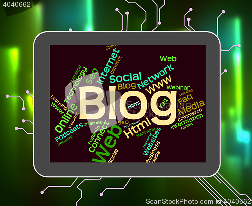 Image of Blog Word Indicates Websites Internet And Blogging