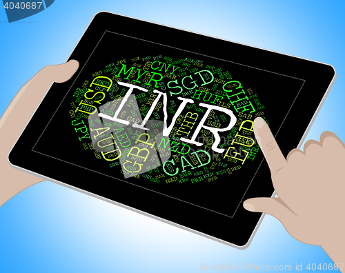 Image of Inr Currency Means India Rupee And Banknotes