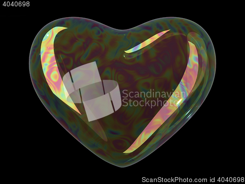 Image of Heart shaped soap bubble
