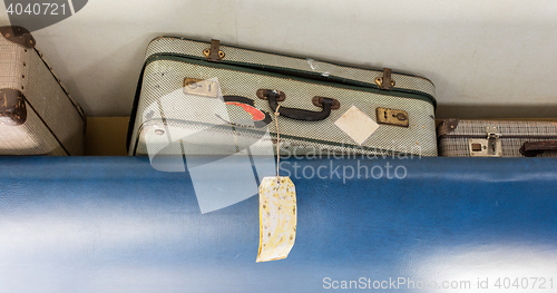 Image of Old suitcase for cabin baggage - Selective focus