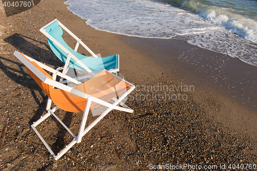 Image of colorful beach chairs