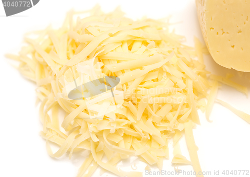 Image of grated cheese isolated