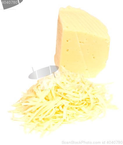 Image of grated cheese isolated