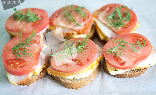 Image of sandwiches on paper