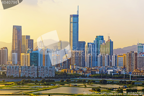 Image of chinese city at sunset