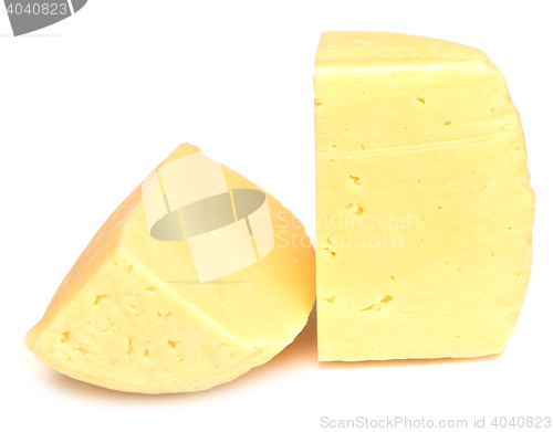 Image of pieces of cheese isolated