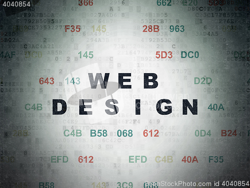 Image of Web development concept: Web Design on Digital Data Paper background