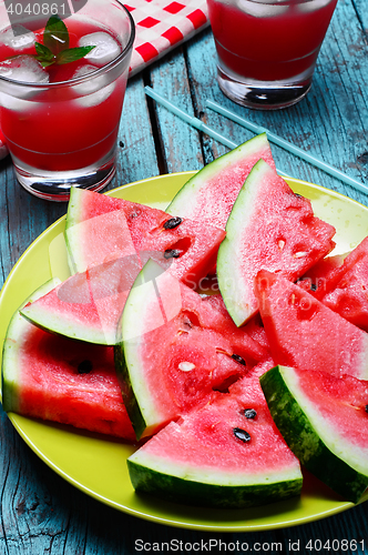 Image of Cut slices of watermelon