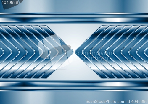 Image of Abstract blue metal tech arrows background