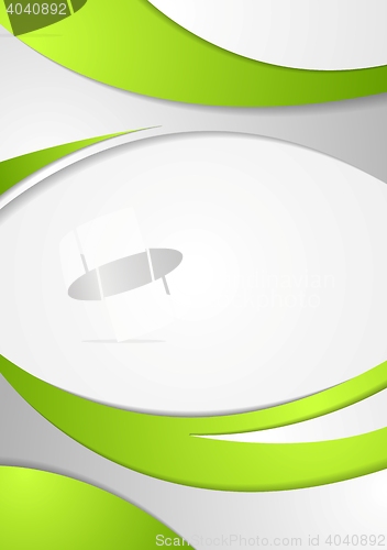 Image of Green corporate wavy flyer background
