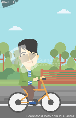 Image of Man riding bicycle vector illustration.