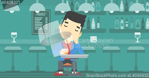 Image of Man drinking at the bar vector illustration.