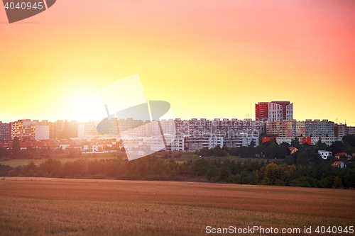 Image of Residential district at the sunset