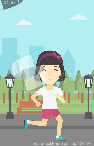 Image of Young woman running vector illustration.