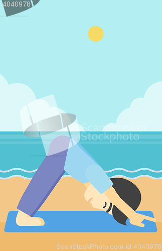 Image of Man practicing yoga vector illustration.