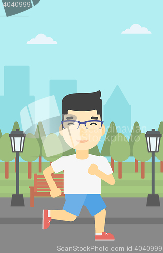 Image of Young man running vector illustration.