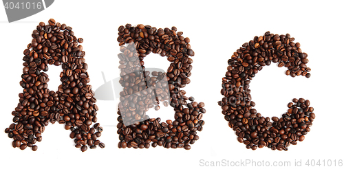 Image of alphabet from coffee beans