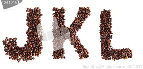 Image of alphabet from coffee beans