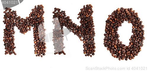 Image of alphabet from coffee beans