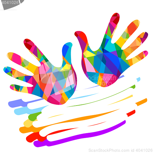 Image of hands colorful illustration