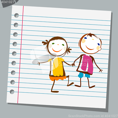Image of notebook paper cute couple