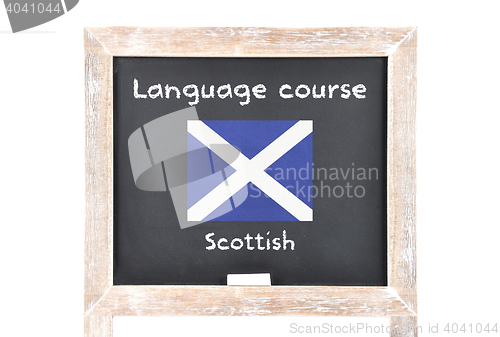 Image of Language course with flag on board
